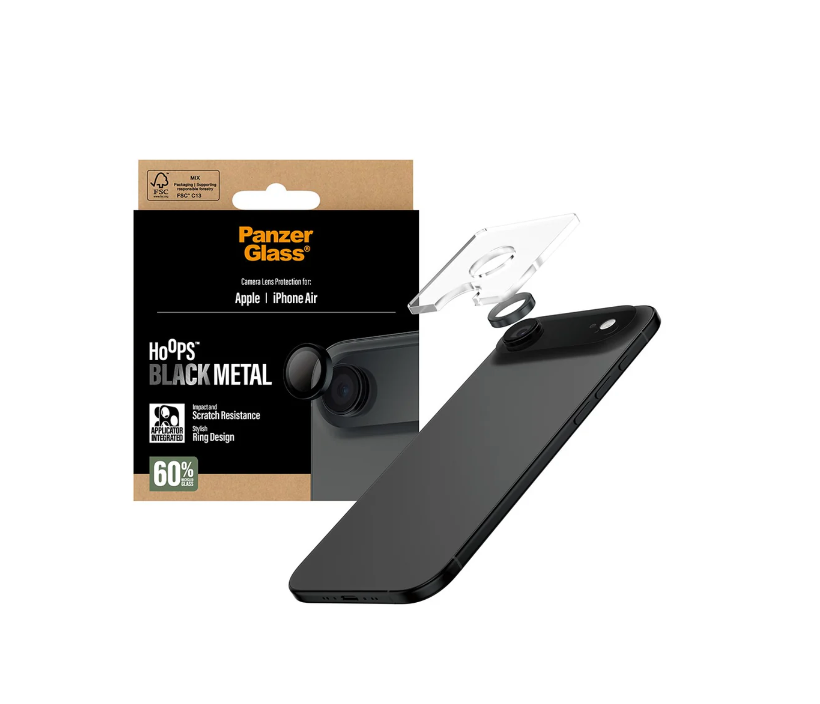 PanzerGlass Hoops Camera Lens Protector Black for iPhone Air & iPhone 17 Series