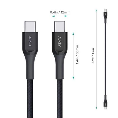 Aukey Cable CB-AKC3 Impulse Titan 1.2m USB C-C Black