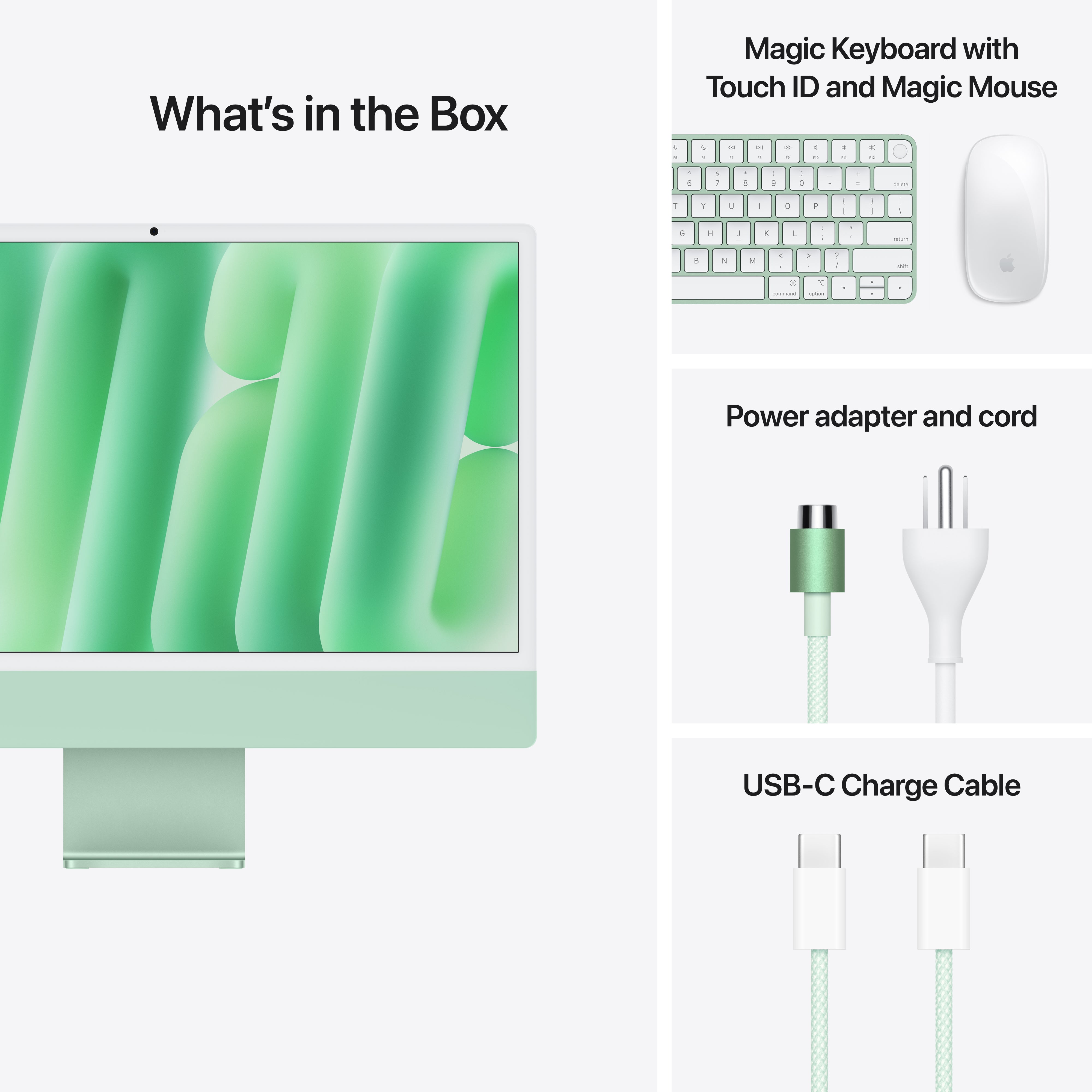 24-inch iMac with Retina 4.5K display: Apple M4 chip with 10‑core CPU and 10‑core