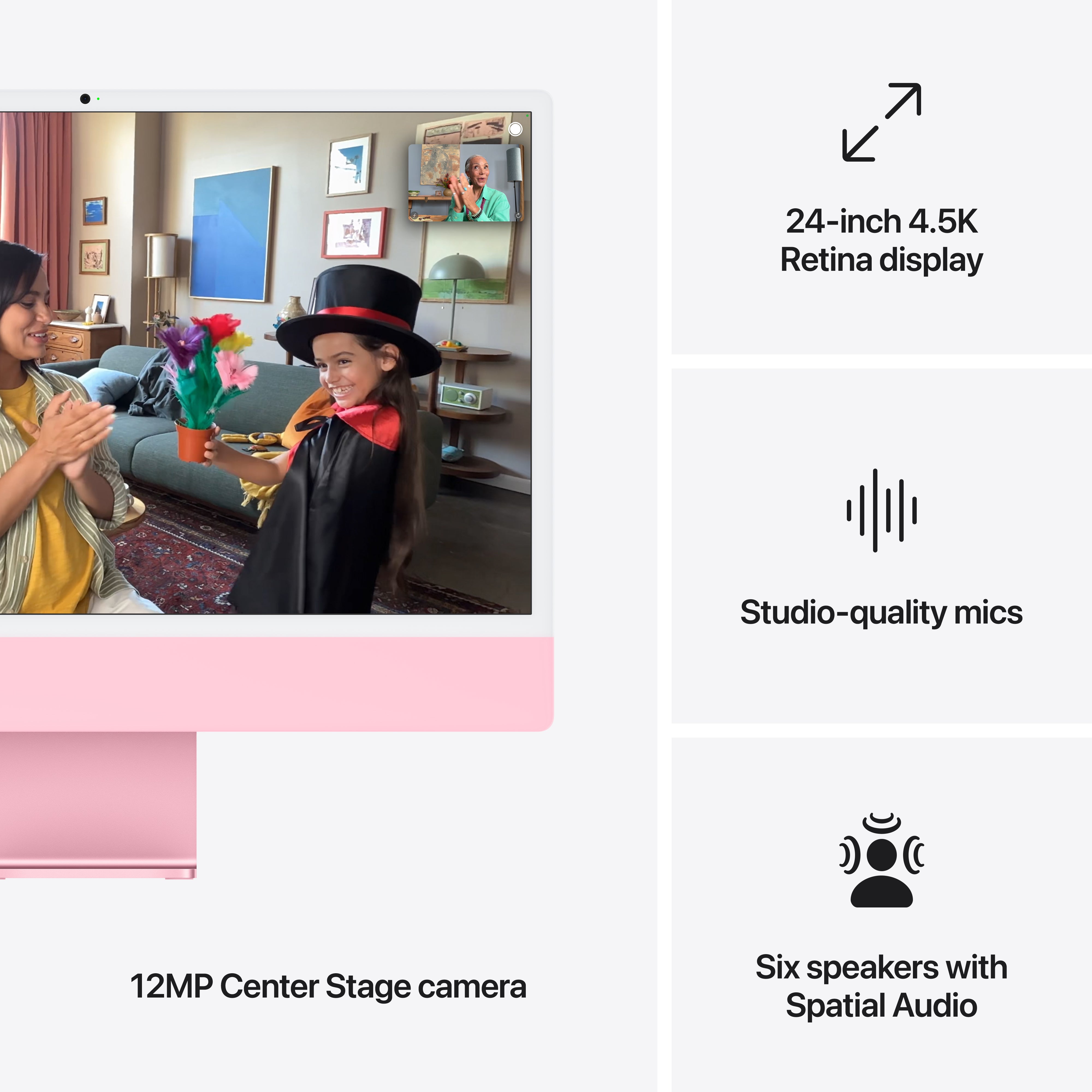 24-inch iMac with Retina 4.5K display: Apple M4 chip with 10‑core CPU and 10‑core