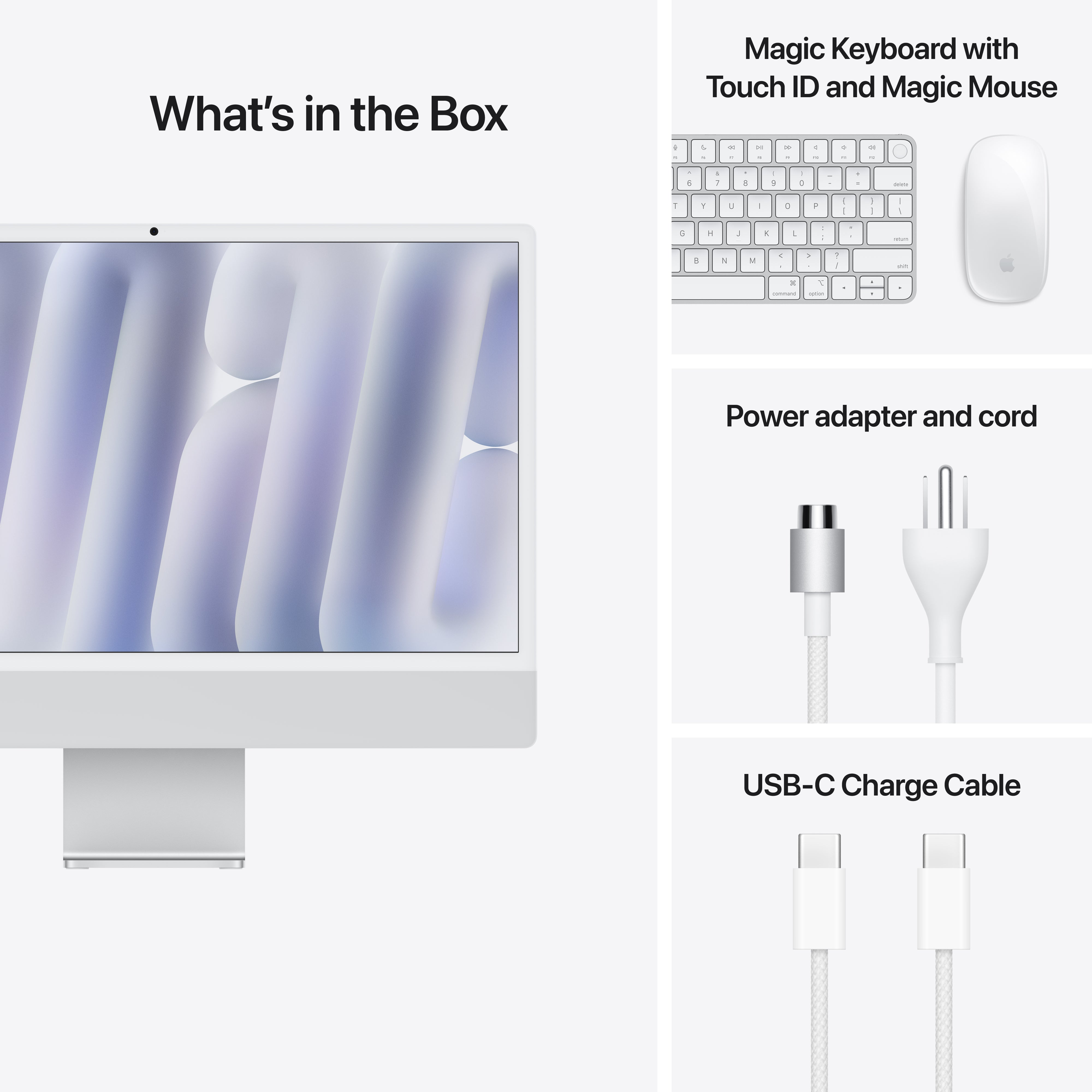 24-inch iMac with Retina 4.5K display: Apple M4 chip with 10‑core CPU and 10‑core