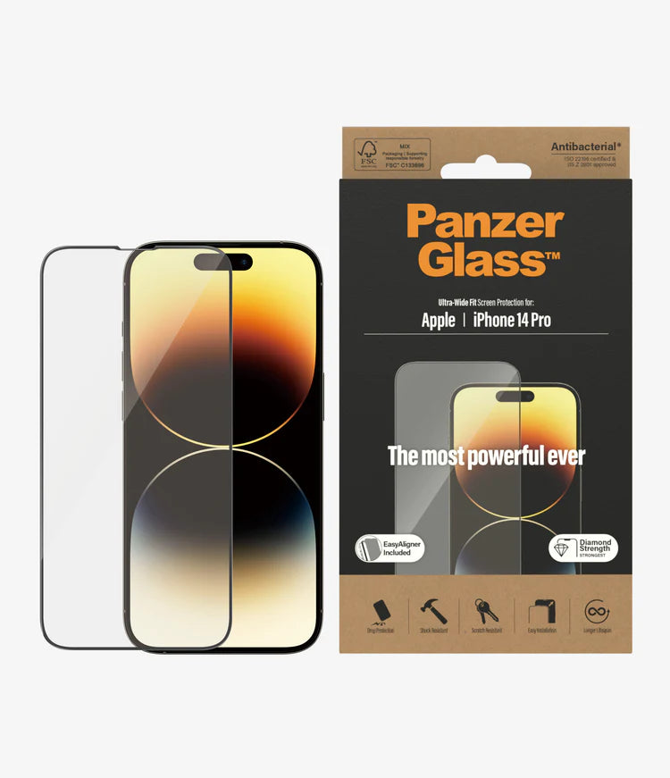 PanzerGlass Tempered Glass Wide Fit for iPhone 14 Series