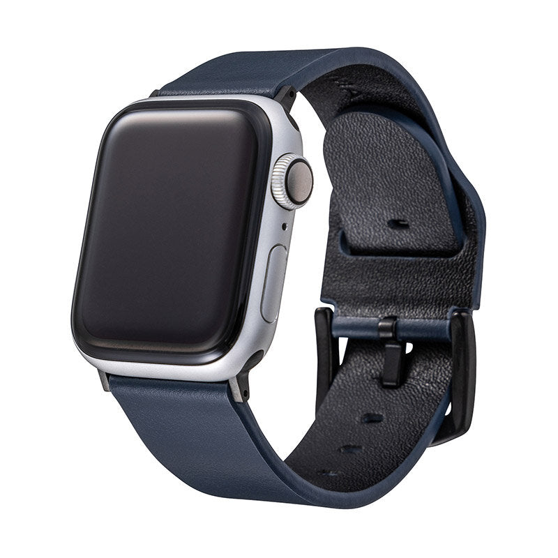 Gramas Italian Genuine Leather Watchband (Navy) for Apple Watch SE (2nd/1st generation)/Series8/7/6/5/4/3/2/1 ( 41/40/38mm )