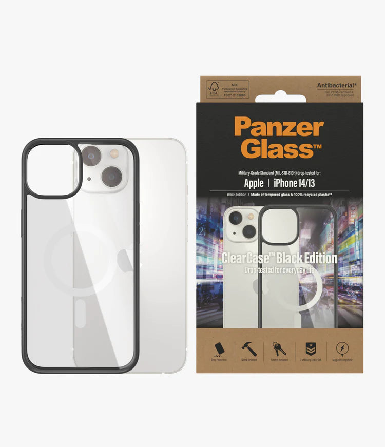 PanzerGlass ClearCase MagSafe Compatible iPhone 14 Series - Black