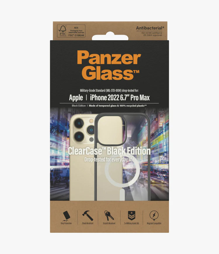 PanzerGlass ClearCase MagSafe Compatible iPhone 14 Series - Black
