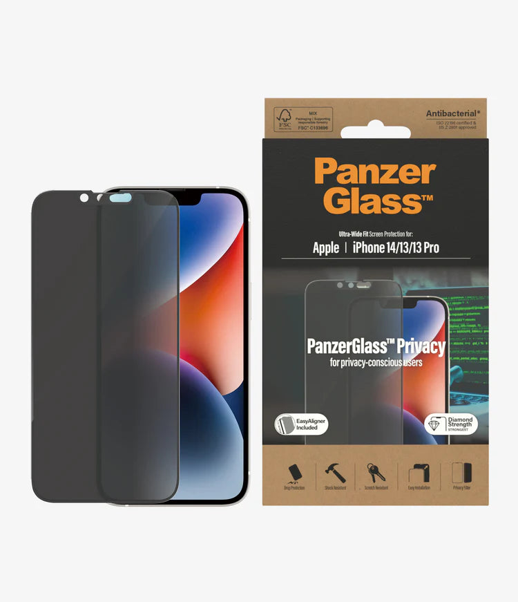 Tempered Glass PanzerGlass Ultra-Wide Fit Privacy for iPhone 14 Series