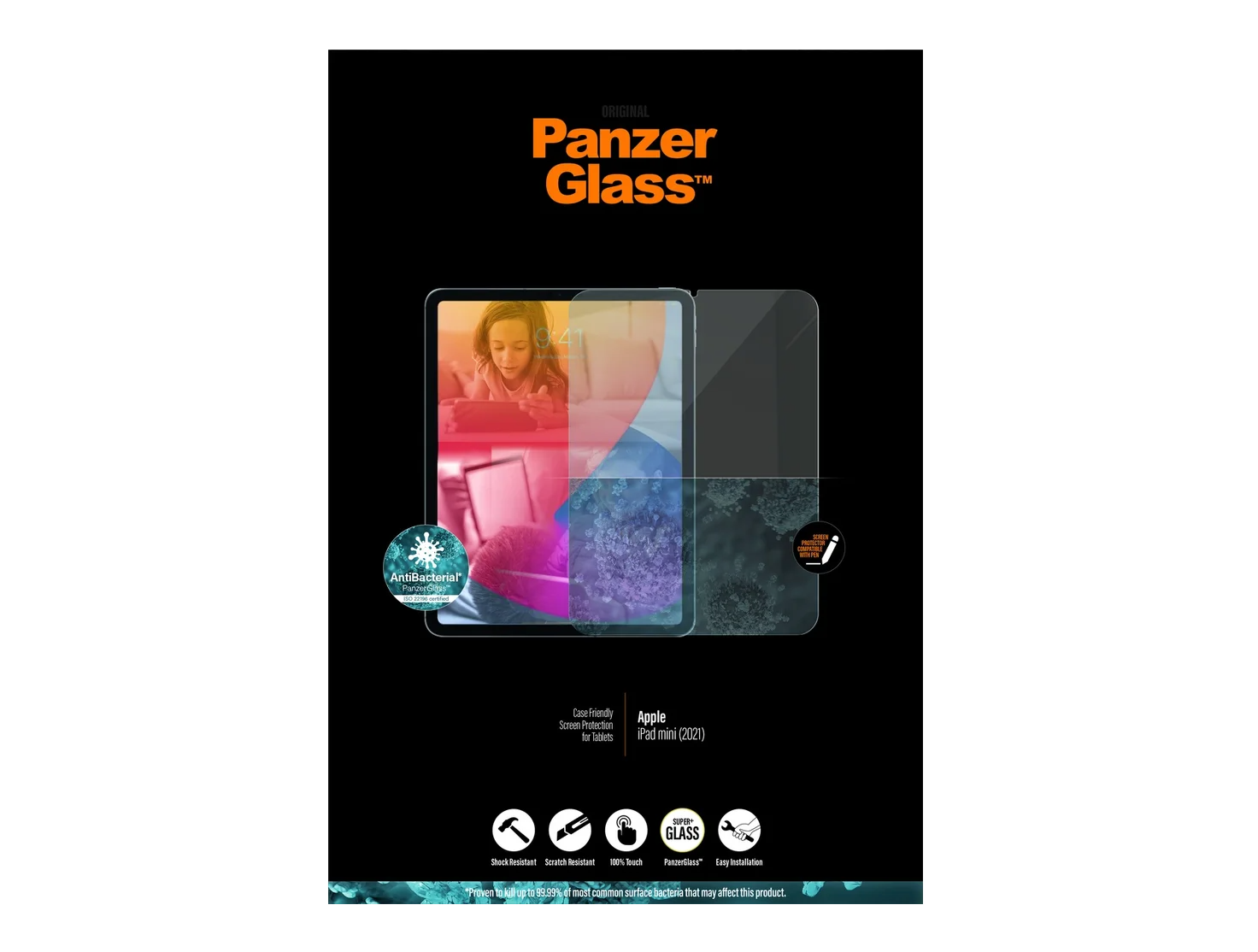 PanzerGlass Apple iPad mini 8.6” (2021) Case Friendly Anti-Bacterial