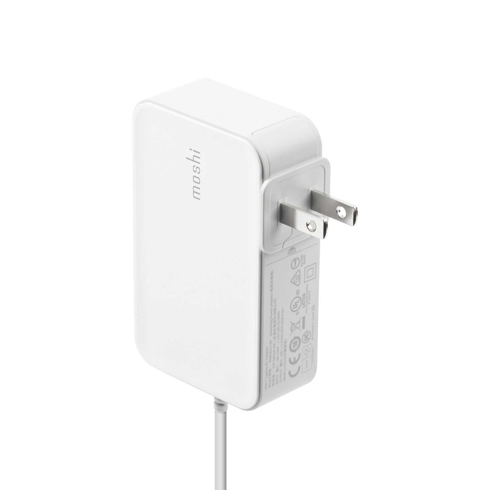 Moshi Wall Charger ProGeo USB-C Laptop Charger 65W US Version White