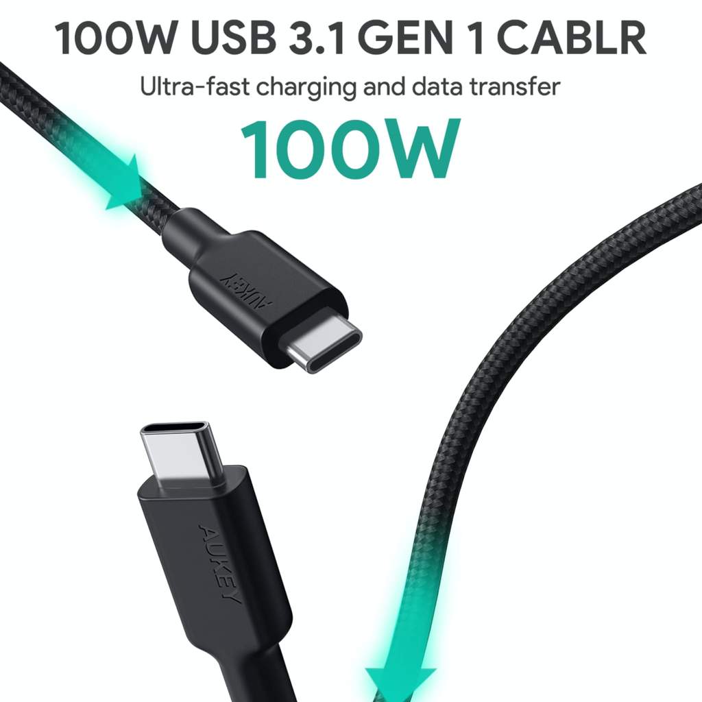 Aukey Cable Gen2 E Marker PD 100W USB 3.1 Type C - Type C Cable